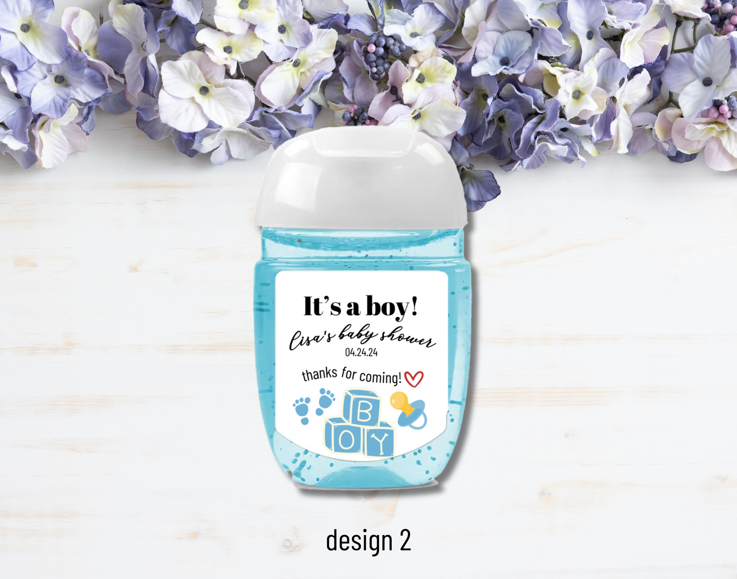 Printed Personalizable Hand Sanitizer Baby Shower DIY Favor Labels/Stickers l Baby Boy l Baby Girl l Gender-Neutral Baby