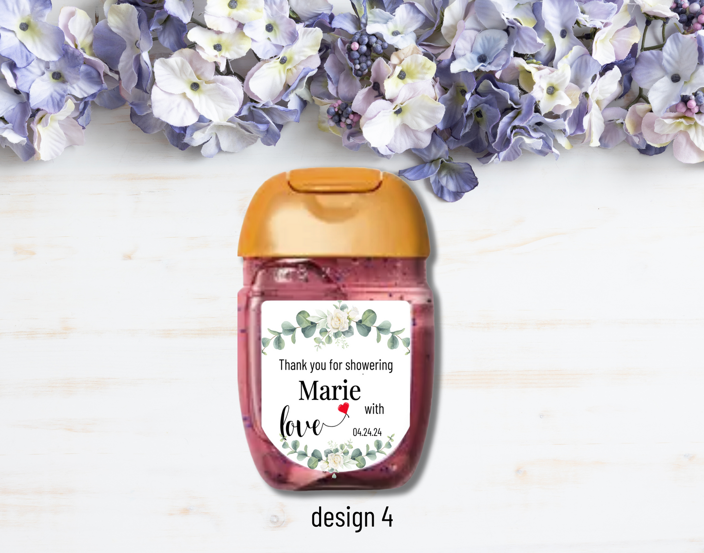 Printed Personalized Hand Sanitizer Bridal Shower/Wedding/Rehearsal Dinner DIY Party Labels/Stickers l Thank You Favors