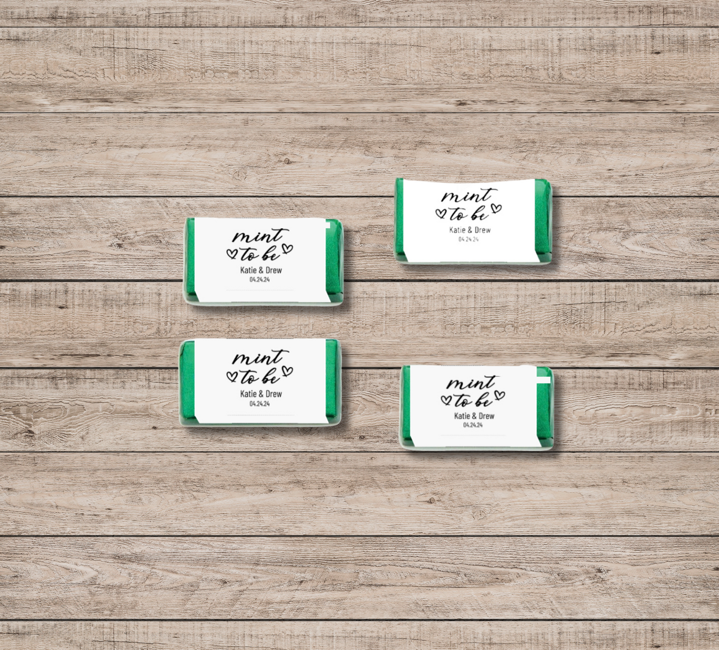 Mint To Be Wedding Favor Stickers: Personalized Andes Mints Candy Labels (2.25" x 1.25")