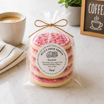 Custom Text Product Label: Round or Square Ingredient Stickers