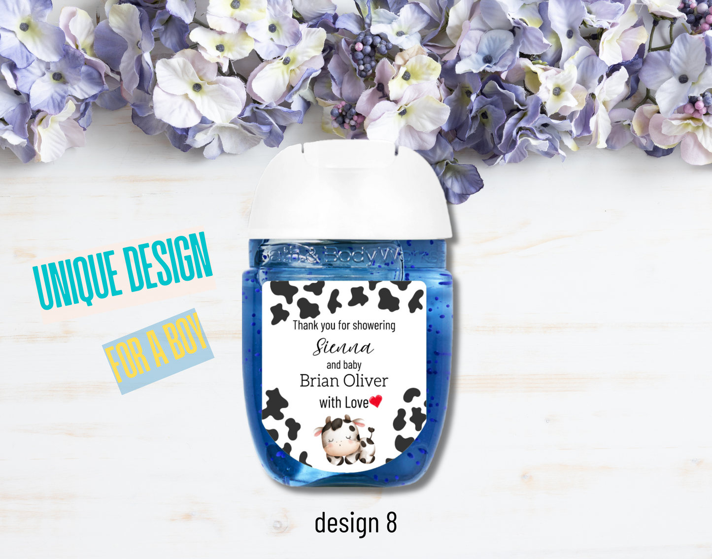 Printed Personalizable Hand Sanitizer Baby Shower DIY Favor Labels/Stickers l Baby Boy l Baby Girl l Gender-Neutral Baby