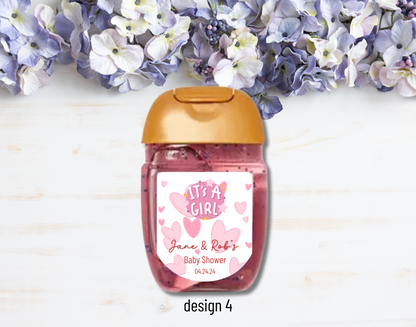 Printed Personalizable Hand Sanitizer Baby Shower DIY Favor Labels/Stickers l Baby Boy l Baby Girl l Gender-Neutral Baby