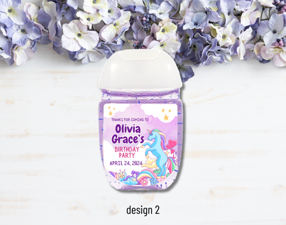 Printed Personalized Bath & Body Works Hand Sanitizer Party Favor Labels/Stickers l Thank You l Kids/Children's Birthday I Girls l Boys