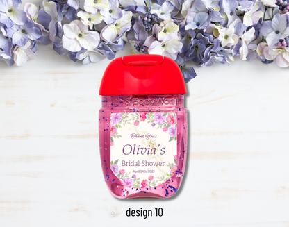 Printed Personalized Hand Sanitizer Bridal Shower/Wedding/Rehearsal Dinner DIY Party Labels/Stickers l Thank You Favors