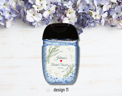 Printed Personalized Hand Sanitizer Bridal Shower/Wedding/Rehearsal Dinner DIY Party Labels/Stickers l Thank You Favors