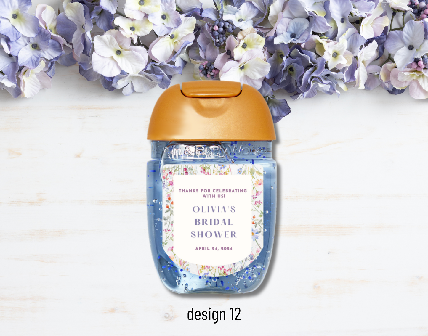 Printed Personalized Hand Sanitizer Bridal Shower/Wedding/Rehearsal Dinner DIY Party Labels/Stickers l Thank You Favors