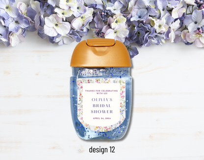 Printed Personalized Hand Sanitizer Bridal Shower/Wedding/Rehearsal Dinner DIY Party Labels/Stickers l Thank You Favors