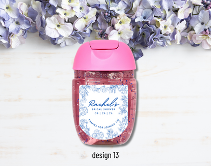 Printed Personalized Hand Sanitizer Bridal Shower/Wedding/Rehearsal Dinner DIY Party Labels/Stickers l Thank You Favors