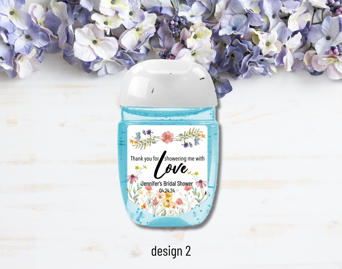 Printed Personalized Hand Sanitizer Bridal Shower/Wedding/Rehearsal Dinner DIY Party Labels/Stickers l Thank You Favors