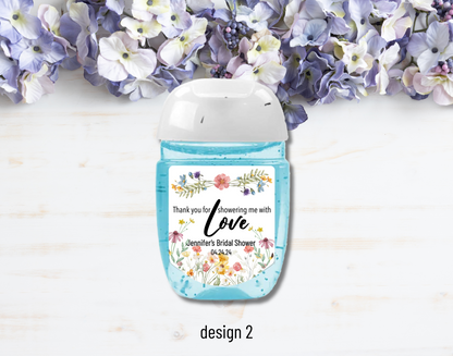 Printed Personalized Hand Sanitizer Bridal Shower/Wedding/Rehearsal Dinner DIY Party Labels/Stickers l Thank You Favors