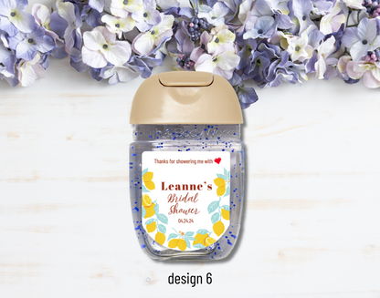 Printed Personalized Hand Sanitizer Bridal Shower/Wedding/Rehearsal Dinner DIY Party Labels/Stickers l Thank You Favors