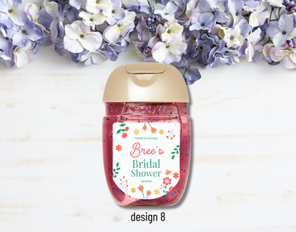 Printed Personalized Hand Sanitizer Bridal Shower/Wedding/Rehearsal Dinner DIY Party Labels/Stickers l Thank You Favors