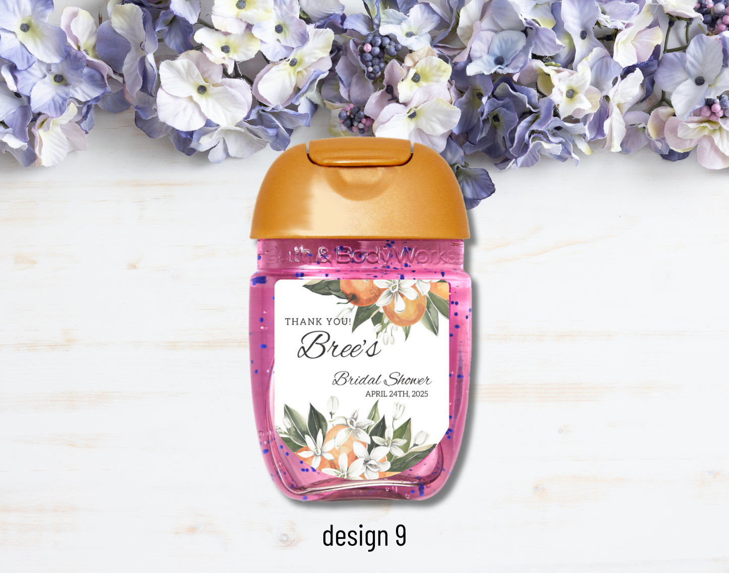 Printed Personalized Hand Sanitizer Bridal Shower/Wedding/Rehearsal Dinner DIY Party Labels/Stickers l Thank You Favors