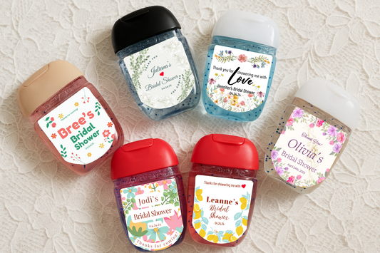 Printed Personalized Hand Sanitizer Bridal Shower/Wedding/Rehearsal Dinner DIY Party Labels/Stickers l Thank You Favors