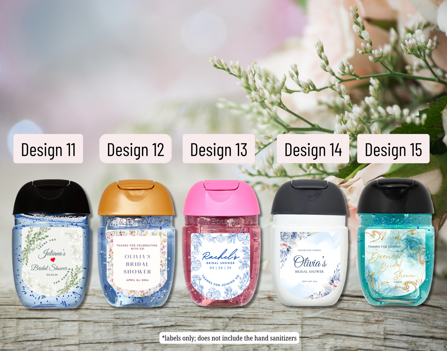 Printed Personalized Hand Sanitizer Bridal Shower/Wedding/Rehearsal Dinner DIY Party Labels/Stickers l Thank You Favors
