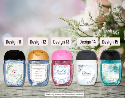 Printed Personalized Hand Sanitizer Bridal Shower/Wedding/Rehearsal Dinner DIY Party Labels/Stickers l Thank You Favors
