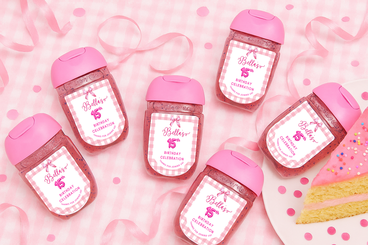 Printed Personalized Bath & Body Works Hand Sanitizer Party Favor Labels/Stickers l Thank You l Kids/Children's Birthday I Girls l Boys