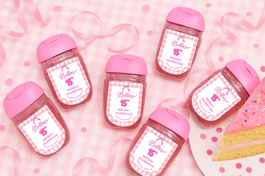 Printed Personalized Bath & Body Works Hand Sanitizer Party Favor Labels/Stickers l Thank You l Kids/Children's Birthday I Girls l Boys