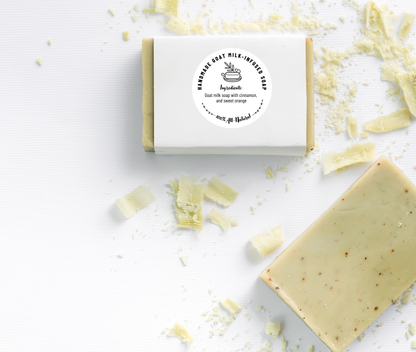 Custom Text Product Label: Round or Square Ingredient Stickers