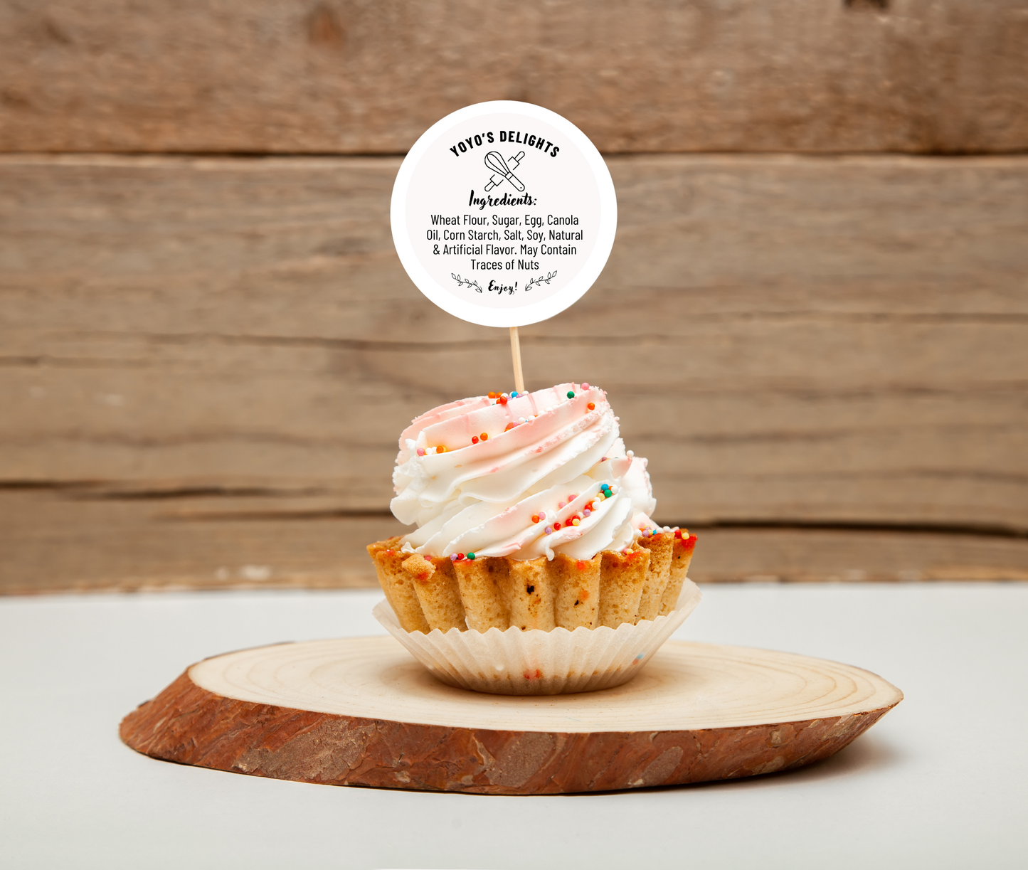 Custom Text Product Label: Round or Square Ingredient Stickers