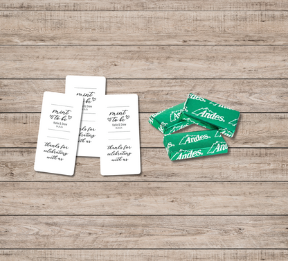 Mint To Be Wedding Favor Stickers: Personalized Andes Mints Candy Labels (2.25" x 1.25")