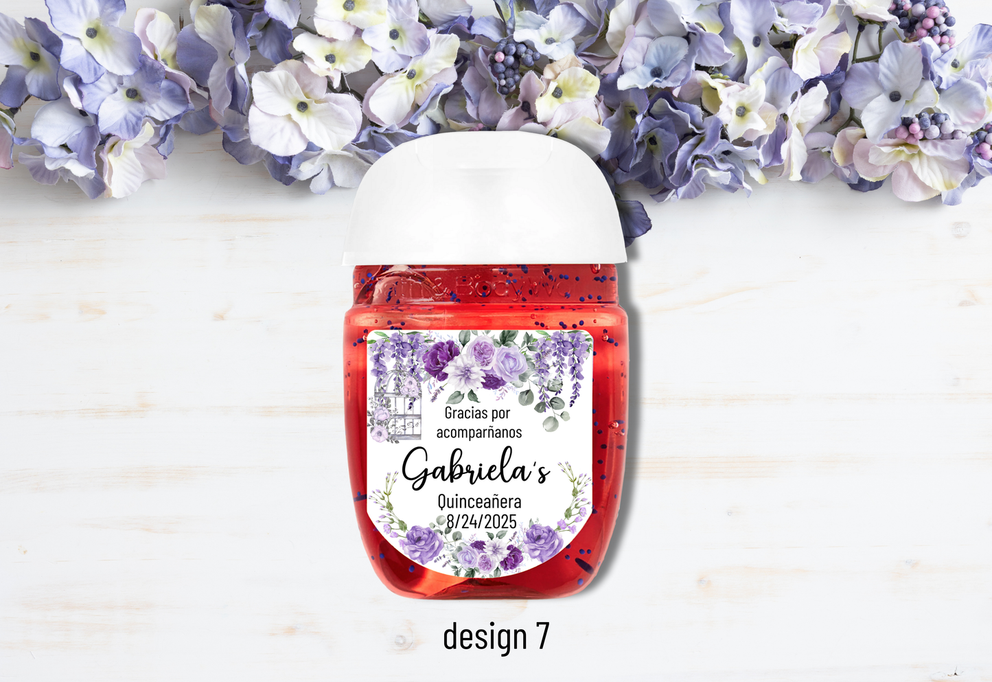Personalizable Custom-Printed Hand Sanitizer Quinceanera/Sweet 16 DIY Party Favor Labels/Stickers l Girl Birthday l 30 Pcs Per Set