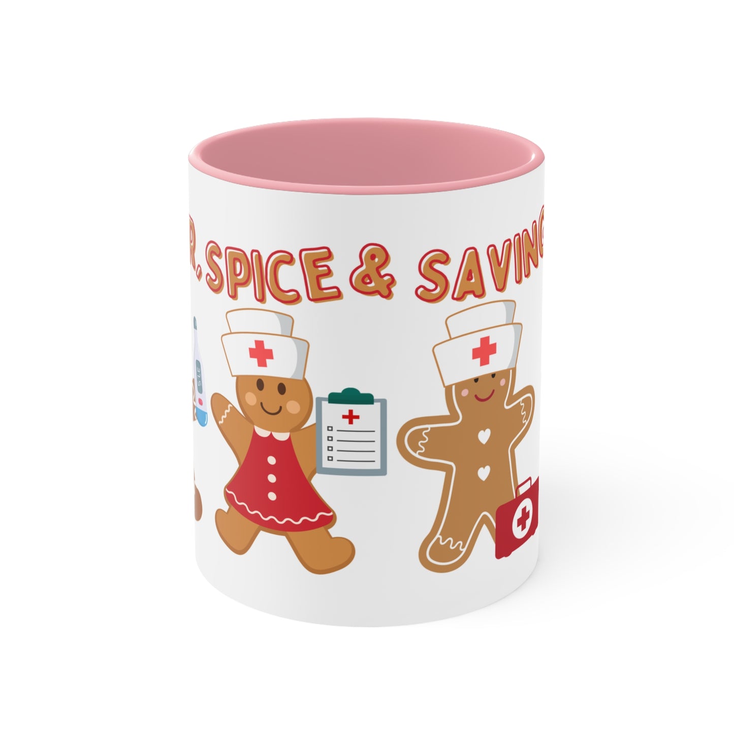 Sugar, Spice & Saving Lives | Nurse Gingerbread Christmas Holiday Mugs