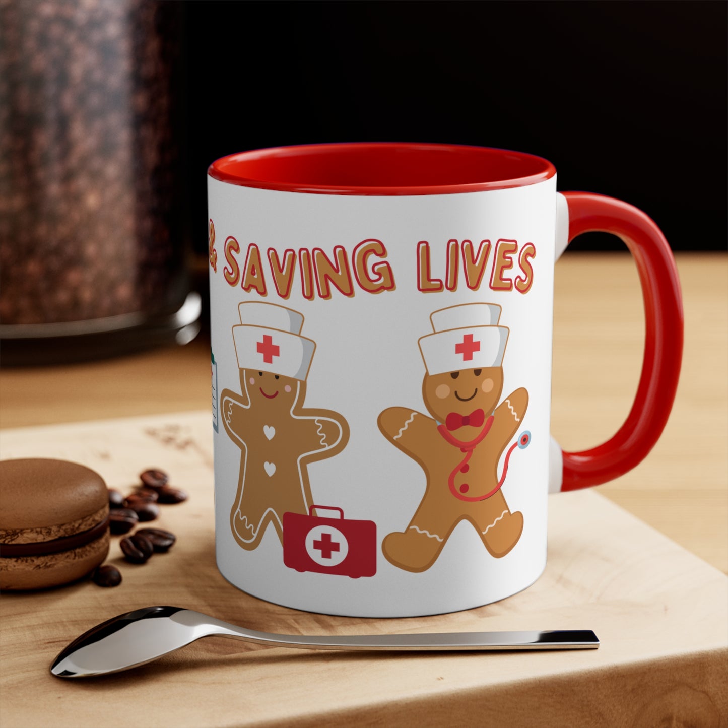 Sugar, Spice & Saving Lives | Nurse Gingerbread Christmas Holiday Mugs