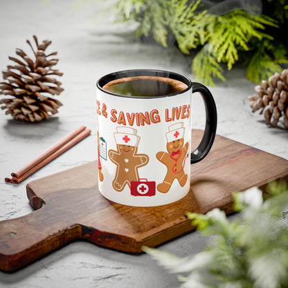 Sugar, Spice & Saving Lives | Nurse Gingerbread Christmas Holiday Mugs